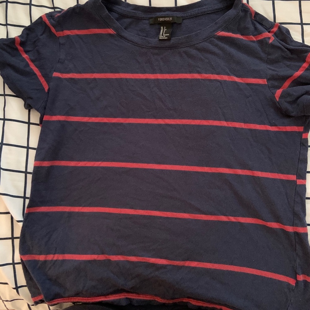 Blue & red striped tee
